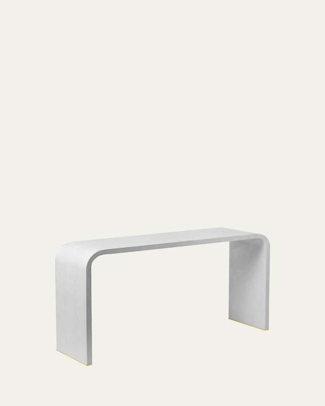 Faux Shagreen Console Table
